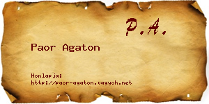 Paor Agaton névjegykártya